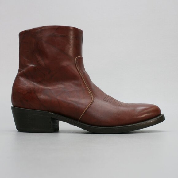 Durango Men's 11 D TR824 Brown Leather Side-zip Short Ankle Western Cowboy Boots - Picture 4 of 12